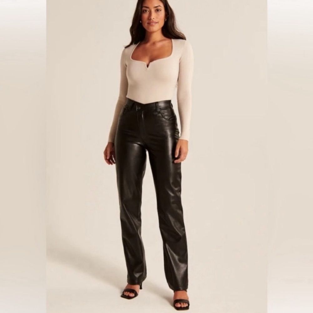 Abercrombie and fitch crossover vegan leather pants